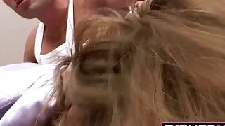 Blonde slut begging for hardcore anal treatment