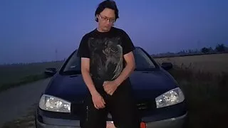 jerk off a bit outside
