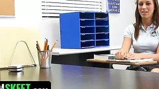 Slutty Student Banged On the Desk By Pervy Teacher