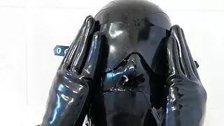 Saliva mess in latex mask and gloves (TRAILER)