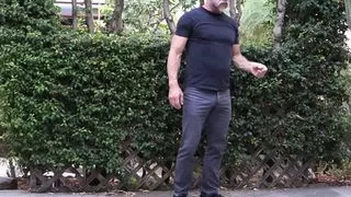 Backyard cock play with LA Dave 2012