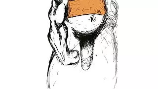 This is how I drew the BHM with the big swinging dick.