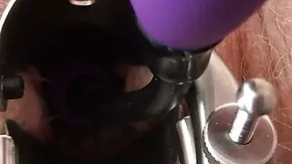 Wife Astrid teasing cervix with speculum and vibrator