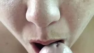 Lithuanian girl plays with dick