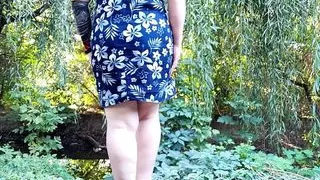 Spreading my huge ass hard and pissing outdoors