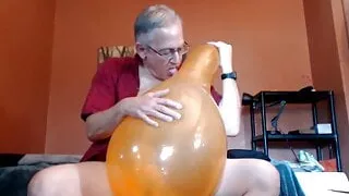 Balloonbanger 43) Jacking Off on Three Busted Balloons 9-21
