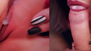 Hot blowjob and pussy ending, pov