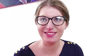 French Cutie Takes Huge Facial On Her Glasses