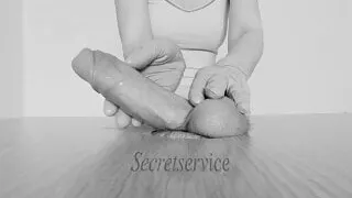 sexy big titted chick jerking off cock