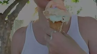 Kiki Daire has a sexy, messy time with some ice cream