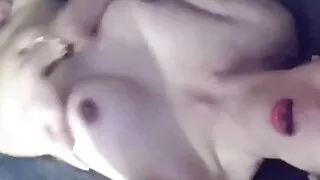 ladyboy play her cock in the couch