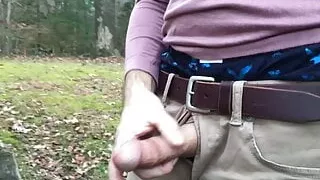 Parking lot jerk-off and cum. I jerk off in public and cum.