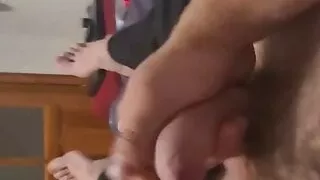 Jerking off looking at feet