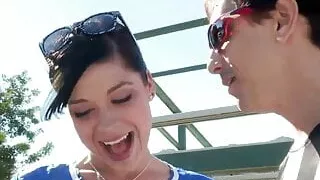 Pretty Cheerleader for an Old Pig Cock