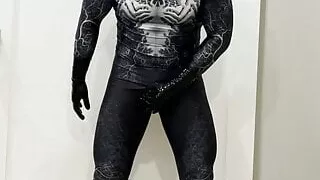 RubberVenom Jerk off with rubber toe sock