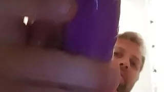 Dildo ride with cumshot