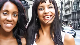 Threesome with Horny Ebony Latina BFFs in Barcelona