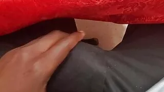 Rubbing my cock at work