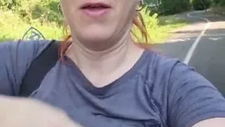 Stepmom flashes outside in public
