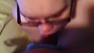 Nerdy Teen Sucking Guy’s Dick Letting Him Cum In Her Mouth