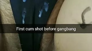 A first hubby pre-cumshot before wife gangbang! - Milky Mari