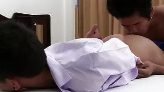 tied slim asian bareback fucks amateur boyfriend  after foodplay