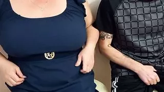 she jerks off my cock and helps me finish