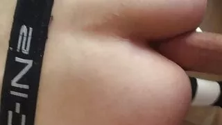 I'm fucking a huge cock in a narrow sissy hole