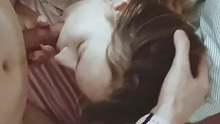 Hard cock fucks his girlfriend in the mouth