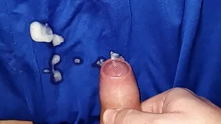 Chubby boy jerk off at home after shopping