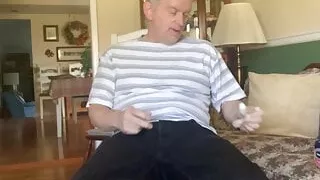 Dad stripping off clothes to masturbate