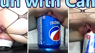 Tiffany has fun with a can of Pepsi and Red Bull