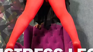 Mistress Teases With Legs In Sexy Colored Pantyhose