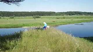 An open meadow on the Volga river
