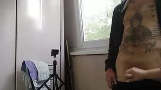 she jerks off my cock on a smoke break