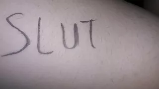 Teen lewd slut gets covered in dirty body writings – Milky Mari