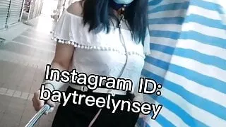 Transgender woman sexy walking the street