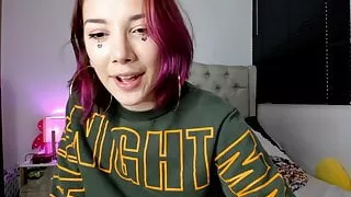 Redhead girl has very intense orgasm while fingering herself