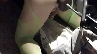 Locked up unicorn taking huge Hankey Tubesteak dildo