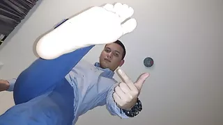 Latino making a footjob