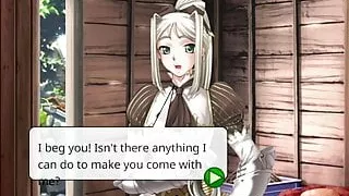 Fucking a female knight. Cum in mouth