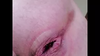 anal pumping with 18 in dildo