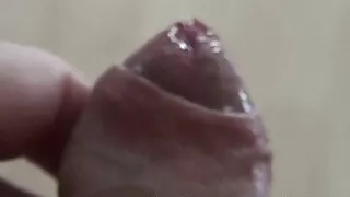 Close up precum and cum on my left foot feet Uncut