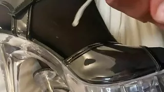 Cum on Transparent High Heel Sandals