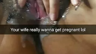 Cheating slutwife pushing cum inside her pussy for pregnancy