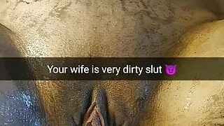 How your wife looks after hard gangbang with body writing!