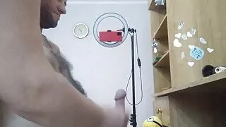 caught me jerking off and helped me cum