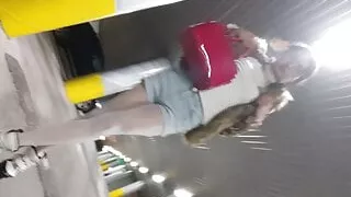 Sexy Ponnyboy defiles in the parking in his fur coat