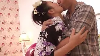 Reiko Kobayakawa sucks and fucks two horny men