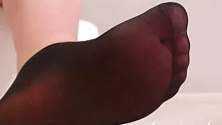 Wide feet in short nylon socks #6